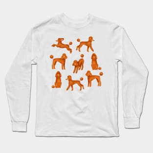 Red Poodles Long Sleeve T-Shirt